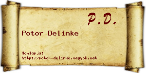 Potor Delinke névjegykártya